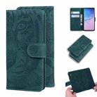 For Samsung Galaxy S10 Tiger Embossing Pattern Horizontal Flip Leather Case with Holder & Card Slots & Wallet(Green) - 1