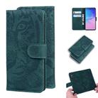 For Samsung Galaxy S10 Lite / A91 Tiger Embossing Pattern Horizontal Flip Leather Case with Holder & Card Slots & Wallet(Green) - 1