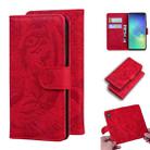 For Samsung Galaxy S10 Plus Tiger Embossing Pattern Horizontal Flip Leather Case with Holder & Card Slots & Wallet(Red) - 1