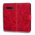 For Samsung Galaxy S10 Plus Tiger Embossing Pattern Horizontal Flip Leather Case with Holder & Card Slots & Wallet(Red) - 2