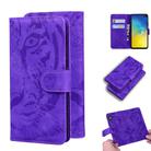 For Samsung Galaxy S10e Tiger Embossing Pattern Horizontal Flip Leather Case with Holder & Card Slots & Wallet(Purple) - 1