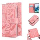 For Samsung Galaxy S20 Tiger Embossing Pattern Horizontal Flip Leather Case with Holder & Card Slots & Wallet(Pink) - 1