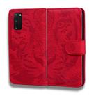 For Samsung Galaxy S20 Tiger Embossing Pattern Horizontal Flip Leather Case with Holder & Card Slots & Wallet(Red) - 2