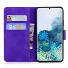 For Samsung Galaxy S20 Tiger Embossing Pattern Horizontal Flip Leather Case with Holder & Card Slots & Wallet(Purple) - 3