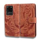 For Samsung Galaxy S20 Ultra Tiger Embossing Pattern Horizontal Flip Leather Case with Holder & Card Slots & Wallet(Brown) - 2