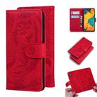 For Samsung Galaxy A20 / A30 Tiger Embossing Pattern Horizontal Flip Leather Case with Holder & Card Slots & Wallet(Red) - 1