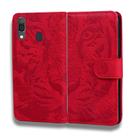 For Samsung Galaxy A20 / A30 Tiger Embossing Pattern Horizontal Flip Leather Case with Holder & Card Slots & Wallet(Red) - 2
