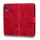 For Samsung Galaxy A20 / A30 Tiger Embossing Pattern Horizontal Flip Leather Case with Holder & Card Slots & Wallet(Red) - 2