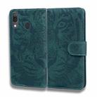 For Samsung Galaxy A20 / A30 Tiger Embossing Pattern Horizontal Flip Leather Case with Holder & Card Slots & Wallet(Green) - 2