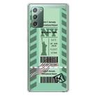 For Samsung Galaxy Note 20 Boarding Pass Series TPU Phone Protective Case(Green New York) - 1