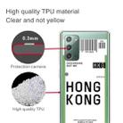 For Samsung Galaxy Note 20 Boarding Pass Series TPU Phone Protective Case(Hong Kong) - 2