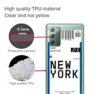 For Samsung Galaxy Note 20 Boarding Pass Series TPU Phone Protective Case(New York) - 2
