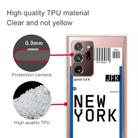 For Samsung Galaxy Note 20 Ultra Boarding Pass Series TPU Phone Protective Case(New York) - 2