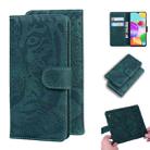 For Samsung Galaxy A41 Tiger Embossing Pattern Horizontal Flip Leather Case with Holder & Card Slots & Wallet(Green) - 1