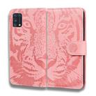 For Samsung Galaxy M31 Tiger Embossing Pattern Horizontal Flip Leather Case with Holder & Card Slots & Wallet(Pink) - 1