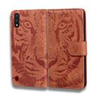 For Samsung Galaxy A01 Tiger Embossing Pattern Horizontal Flip Leather Case with Holder & Card Slots & Wallet(Brown) - 2