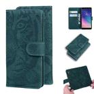 For Samsung Galaxy A6 (2018) Tiger Embossing Pattern Horizontal Flip Leather Case with Holder & Card Slots & Wallet(Green) - 1
