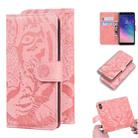 For Samsung Galaxy A6+ (2018) Tiger Embossing Pattern Horizontal Flip Leather Case with Holder & Card Slots & Wallet(Pink) - 1