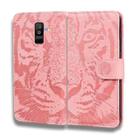 For Samsung Galaxy A6+ (2018) Tiger Embossing Pattern Horizontal Flip Leather Case with Holder & Card Slots & Wallet(Pink) - 2