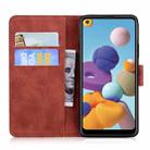 For Samsung Galaxy A21 Tiger Embossing Pattern Horizontal Flip Leather Case with Holder & Card Slots & Wallet(Brown) - 3