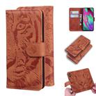 For Samsung Galaxy A40 Tiger Embossing Pattern Horizontal Flip Leather Case with Holder & Card Slots & Wallet(Brown) - 1