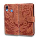 For Samsung Galaxy A40 Tiger Embossing Pattern Horizontal Flip Leather Case with Holder & Card Slots & Wallet(Brown) - 2