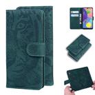 For Samsung Galaxy A70 / A70s Tiger Embossing Pattern Horizontal Flip Leather Case with Holder & Card Slots & Wallet(Green) - 1
