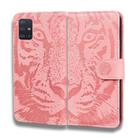 For Samsung Galaxy A71 4G Tiger Embossing Pattern Horizontal Flip Leather Case with Holder & Card Slots & Wallet(Pink) - 1