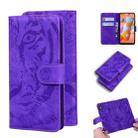 For Samsung Galaxy A11 (EU Version) Tiger Embossing Pattern Horizontal Flip Leather Case with Holder & Card Slots & Wallet(Purple) - 1