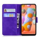 For Samsung Galaxy A11 (EU Version) Tiger Embossing Pattern Horizontal Flip Leather Case with Holder & Card Slots & Wallet(Purple) - 3