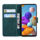 For Samsung Galaxy A21s Tiger Embossing Pattern Horizontal Flip Leather Case with Holder & Card Slots & Wallet(Green) - 3
