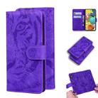 For Samsung Galaxy A71 5G Tiger Embossing Pattern Horizontal Flip Leather Case with Holder & Card Slots & Wallet(Purple) - 1
