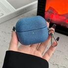 For Samsung Galaxy Buds3 / Buds3 Pro Coarse Cloth Texture PC Earphone Protective Case(Blue) - 1