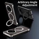 For Huawei Mate 70 Pro+ Metal Frameless Plain Leather MagSafe Holder Phone Case(Black) - 5