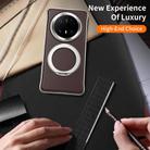 For Huawei Mate 70 Pro+ Metal Frameless Plain Leather MagSafe Holder Phone Case(Black) - 6