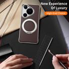 For Huawei Pura 70 Metal Frameless Plain Leather MagSafe Holder Phone Case(Black) - 6
