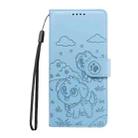 For Infinix Hot 60 Pro 4G Embossed Heart Dog RFID Blocking Wallet Leather Phone Case(Sky Blue) - 2