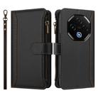 For UMIDIGI G100 Pro Magnetic Closure 9 Card Slots Zipper Leather Case with Hand Strap(Black) - 2