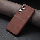 For Samsung Galaxy A34 5G Skin Feel Sheepskin Card Slot Phone Case(Brown) - 1