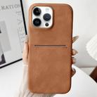 For iPhone 14 Pro Skin Feel Sheepskin Card Slot Phone Case(Yellow) - 1