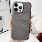 For iPhone 13 Pro Skin Feel Sheepskin Card Slot Phone Case(Grey) - 1