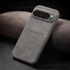 For Google Pixel 9 / Pixel 9 Pro Skin Feel Sheepskin Card Slot Phone Case(Grey) - 1