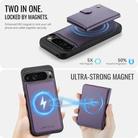 For Google Pixel 9 Pro XL JEEHOOD J09 Buckle Card Bag MagSafe Magnetic Style RFID Leather Phone Case(Purple) - 3