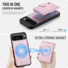 For Google Pixel 9 Pro XL JEEHOOD J09 Buckle Card Bag MagSafe Magnetic Style RFID Leather Phone Case(Pink) - 3