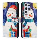 For Samsung Galaxy S22 Ultra 5G Christmas Series Buckle Leather Phone Case with Hand Strap(Gift Box Snowman) - 2