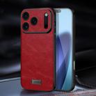 For iPhone 17 Pro SULADA Shockproof TPU Hybrid Handmade Leather Phone Case(Red) - 1
