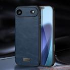 For iPhone 17 Air SULADA Shockproof TPU Hybrid Handmade Leather Phone Case(Blue) - 1