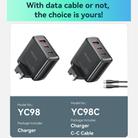 Yesido YC98C 65W Three-port Fast Charger, Plug:EU Plug with Type-C to Type-C Cable(Black) - 6