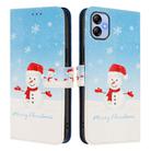 For Samsung Galaxy A04e / F04 / M04 4G Christmas Series Buckle Leather Phone Case with Hand Strap(Snowflake Snowman) - 2