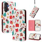 For Samsung Galaxy M55 5G / C55 5G Christmas Series Buckle Leather Phone Case with Hand Strap(Christmas Elements) - 1